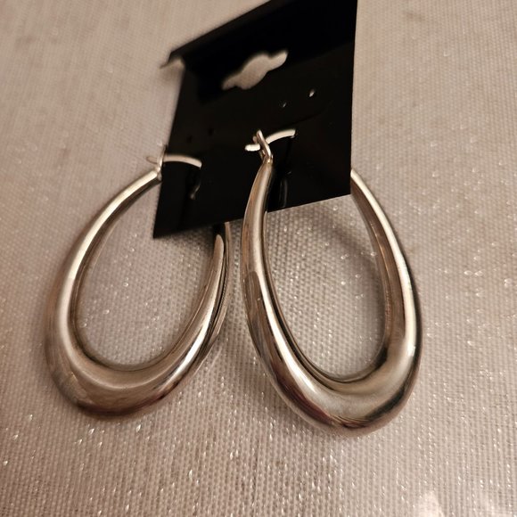 Sterling Silver Hoops Earrings - Picture 2 of 6
